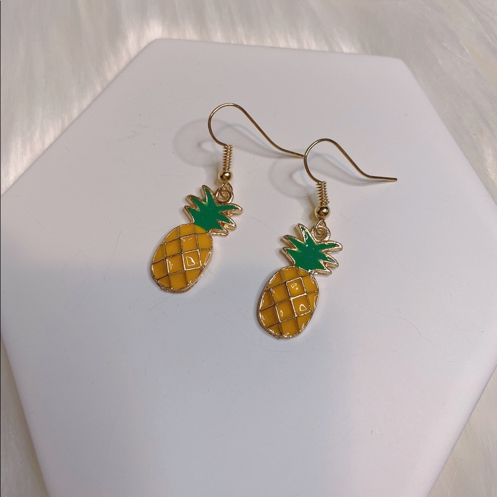 Pineapple Tropical Dangling Drop Earrings